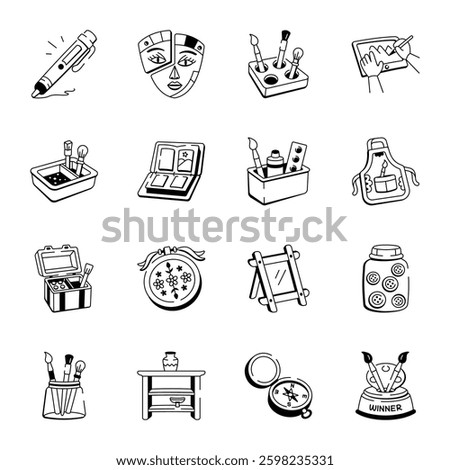 Collection of Hand Drawn Creative Icons 
