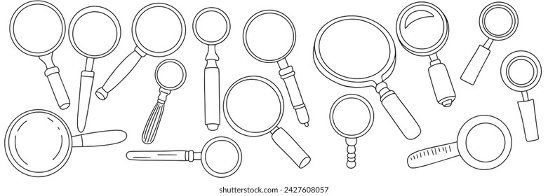 Colección de corona dibujada a mano aislada sobre fondo. Dibujo a mano arte vectorial.