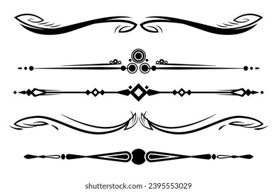 Collection of hand drawn decorative text divider	