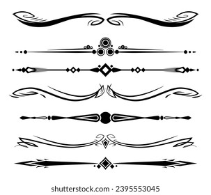 Collection of hand drawn decorative text divider	