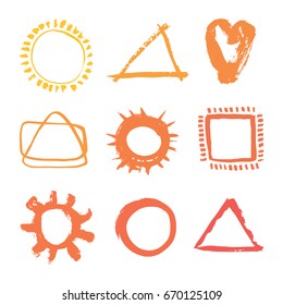 Collection of hand drawn design elements