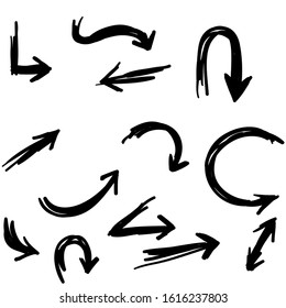 collection of hand drawn Doodle arrow set ,vector illustration isolated backkground