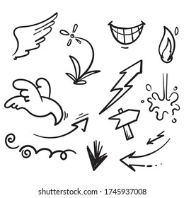collection hand drawn doodle element for your design purpose vector
