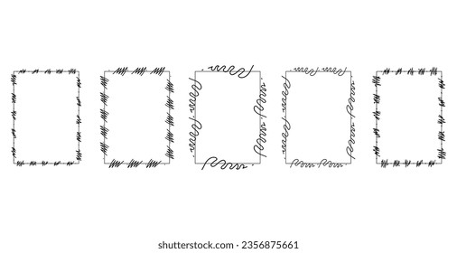 Collection of hand drawn doodle frames