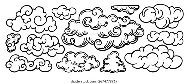 Sammlung von handgezeichneten Doodle-Vektorsatz.