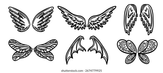 Coleção de conjunto de vetores de rabiscar desenhado à mão.