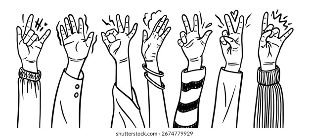 Sammlung von handgezeichneten Doodle-Vektorsatz.