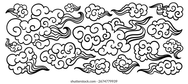 Colección del juego de Vectores de doodle dibujado a mano.