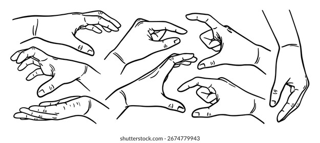 Collection of hand drawn doodle vector set.