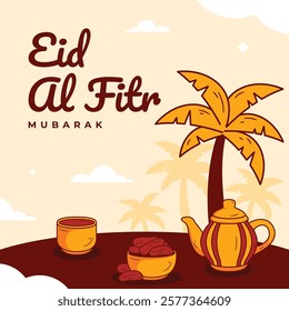 Collection of Hand Drawn Eid Al Fitr Mubarak Designs Illustration