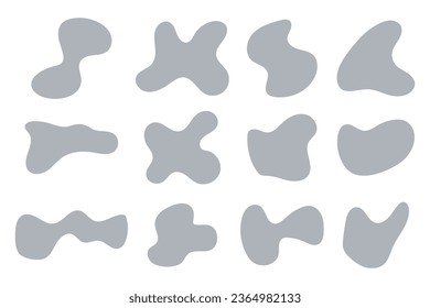 Collection of hand drawn flat abstract shapes. Irregular shape.