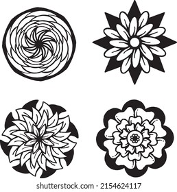 collection hand drawn floral doodle illustration for tattoo stickers poster etc