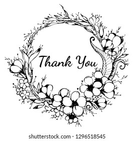 Collection of hand drawn flowers and plants. 