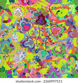 Collection of hand drawn flowers and plants. vector illustration in sketch style pleasant colors. seamless floral pattern with cute doodles flowers. vector illustration 