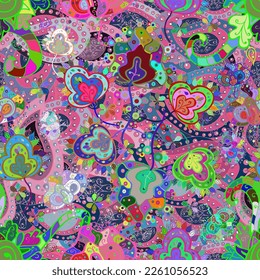 Collection of hand drawn flowers and plants. vector illustration in sketch style pleasant colors. seamless floral pattern with cute doodles flowers. vector illustration 