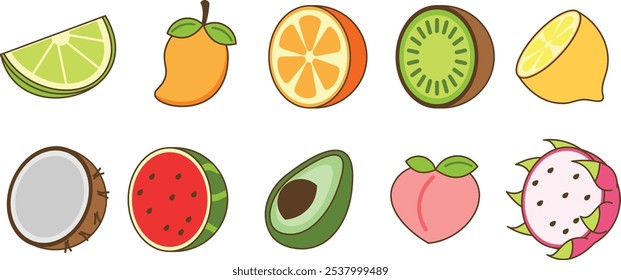 Collection Hand Drawn Fruit Vector