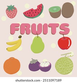 collection of hand drawn fruits
