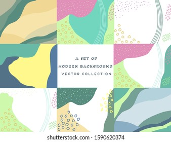 Collection of hand drawn geometric, memphis background. Set of Abstract graphic vector illustration. Perfect for banners, posters, 