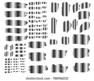 Collection of hand drawn gradient grunge brushes. Vector Grunge Brushes. Dirty Artistic Design Elements. Creative Design Elements. White background. Distress Frame, Logo, Banner, Wallpaper.