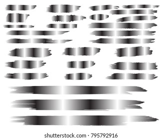 Collection of hand drawn gradient grunge brushes. Vector Grunge Brushes. Dirty Artistic Design Elements. Creative Design Elements. White background. Distress Frame, Logo, Banner, Wallpaper.