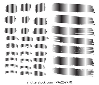 Collection of hand drawn gradient grunge brushes. Vector Grunge Brushes. Dirty Artistic Design Elements. Creative Design Elements. White background. Distress Frame, Logo, Banner, Wallpaper.