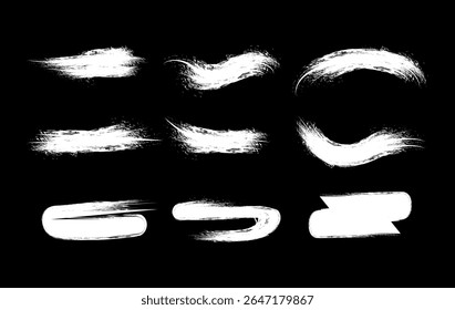 Collection of Hand drawn grunge ink strokes with rough texture. Great for vintage themes, urban artwork, or edgy branding visuals