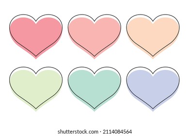 Collection of hand drawn hearts