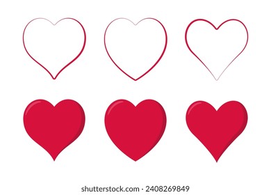 Colección de corazones dibujados a mano