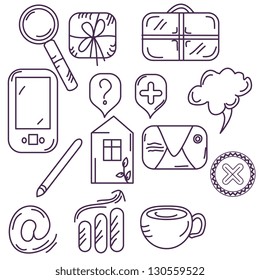 Collection of hand drawn icons