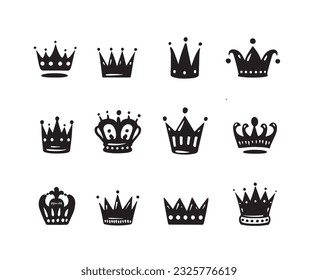 Сrown of the collection, hand drawn illustrations. Vector.	
