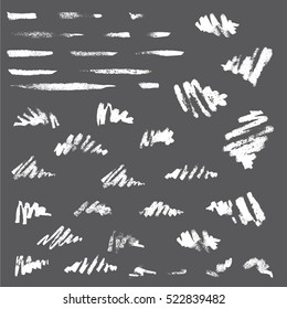 Collection of hand drawn ink painted brushstrokes