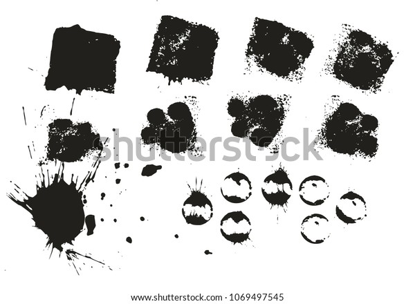 Collection Hand Drawn Ink Spots Dots Stock Vector (Royalty Free ...