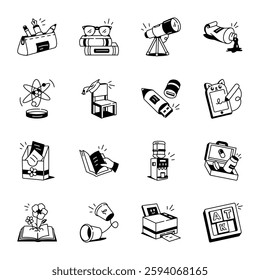 Collection of Hand Drawn Learning Icons 