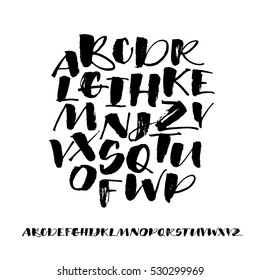 Collection of hand drawn letters. Vector alphabet. Hand drawn letters. Ink illustration. Modern brush calligraphy. Isolated on white background.