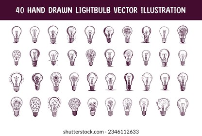 handgezeichnete Glühbirne, Vektorgrafik. handgezeichnete Vektorgrafik