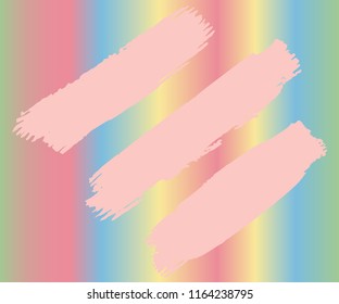 Collection of hand drawn light Pink grunge brushes. Vector Grunge Brushes. Dirty Artistic Design Elements. Creative Design Elements. Rainbow background. Distress Frame, Logo, Banner, Wallpaper.