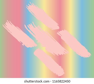 Collection of hand drawn light Pink grunge brushes. Vector Grunge Brushes. Dirty Artistic Design Elements. Creative Design Elements. Rainbow background. Distress Frame, Logo, Banner, Wallpaper.
