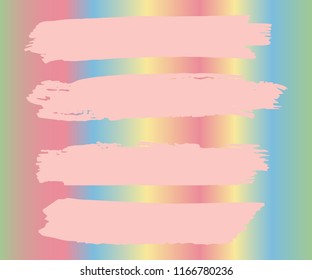 Collection of hand drawn light Pink grunge brushes. Vector Grunge Brushes. Dirty Artistic Design Elements. Creative Design Elements. Rainbow background. Distress Frame, Logo, Banner, Wallpaper.