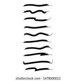 Collection Of Hand Drawn Lines , Brush Strokes Vector