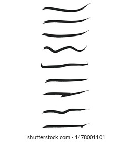 Collection Of Hand Drawn Lines , Brush Strokes Vector