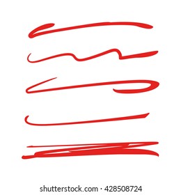 collection of hand drawn lines, brush lines, brush strokes, underlines