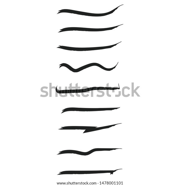 Collection Of\
Hand Drawn Lines , Brush Strokes\
Vector