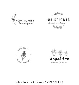 Logo Templates Set Elegant Logo Design Stock Vector (Royalty Free ...