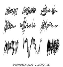 Collection of hand drawn marker strikethrough designs