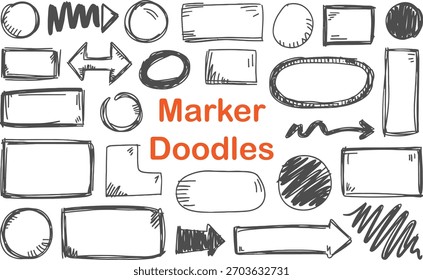 Collection hand drawn marker