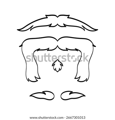 Collection of hand drawn mustaches