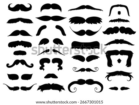Collection of hand drawn mustaches
