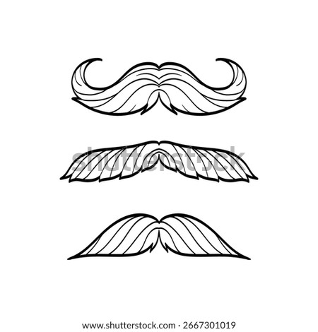 Collection of hand drawn mustaches