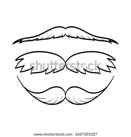 Collection of hand drawn mustaches