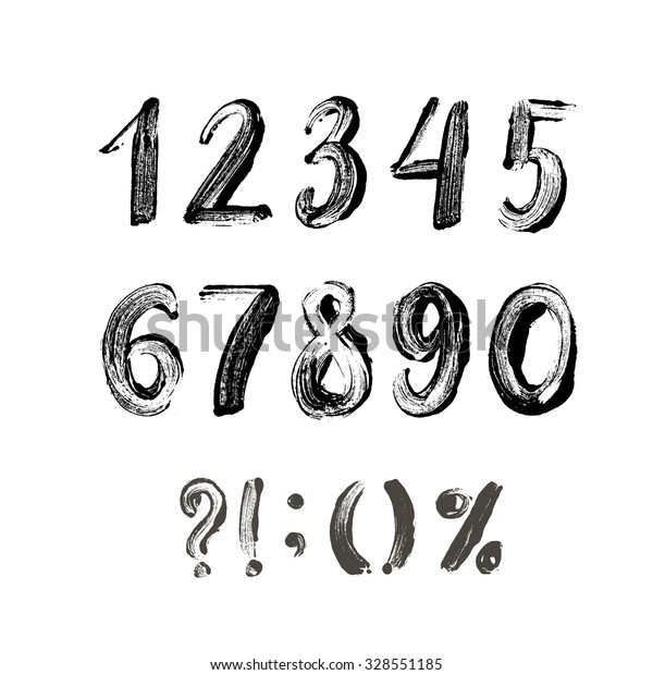 Collection Hand Drawn Numbers Others Elements Stock Vector (Royalty ...